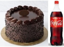 İkili Lezzet Menüsü Çikolatalı Pasta ve 1 Lt Coca Cola